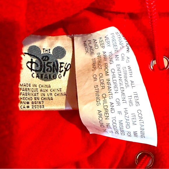 VTG Y2K RARE DISNEY CATALOG POOH’s CHILLY DAY RED FLEECE BACKPACK 11”x10”x4.5” - Picture 12 of 13